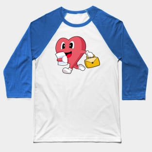 Heart Secretary Briefcase Baseball T-Shirt